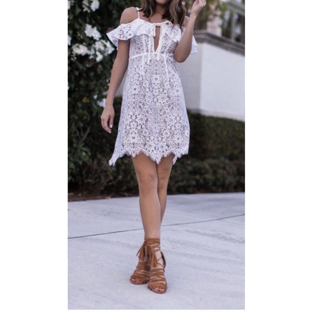 For Love & Lemons - Rosemary Mini Dress Lace Dress Size Medium